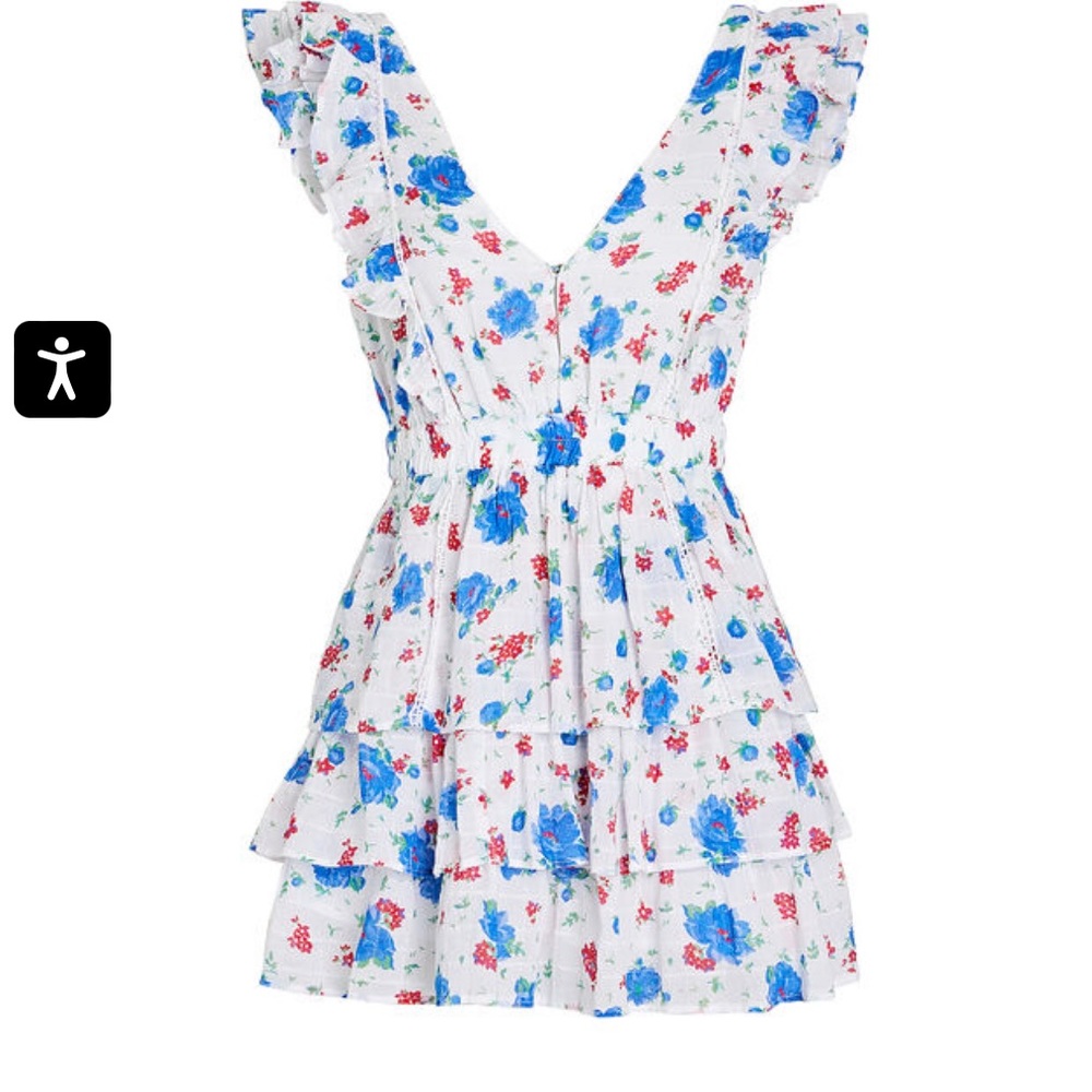 Love Shack Fancy Bennett Tiered Floral Mini Dress